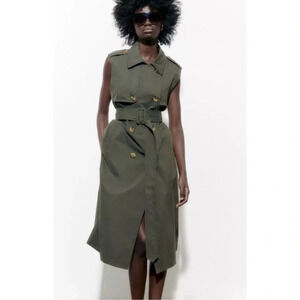 Zara Belted Long Vest Dress Size S